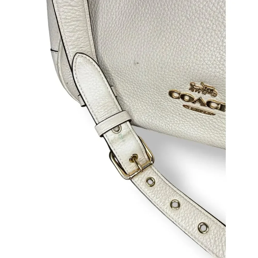Coach Ellie File Bag Pebbled Leather Crossbody Purse - Chalk - Picture 3 of 8